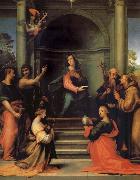 The Anunciacion, Holy Margarita, Maria Mary magdalene, Pablo, Juan the Baptist, Jeronimo and Francisco Fra Bartolomeo